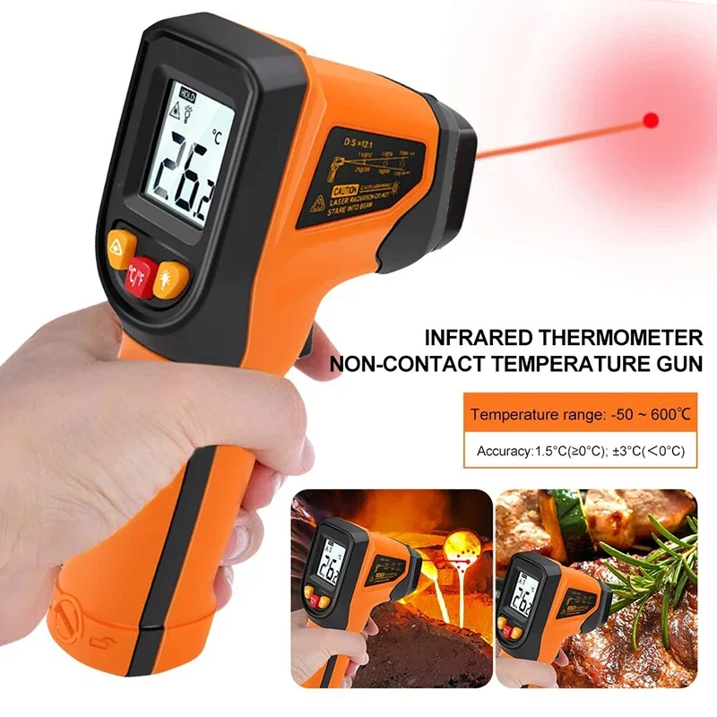 Industrial Laser Thermometer Gun - T400 T600 デジタル赤外線温度計 -50~600 ℃ レーザー温度計
