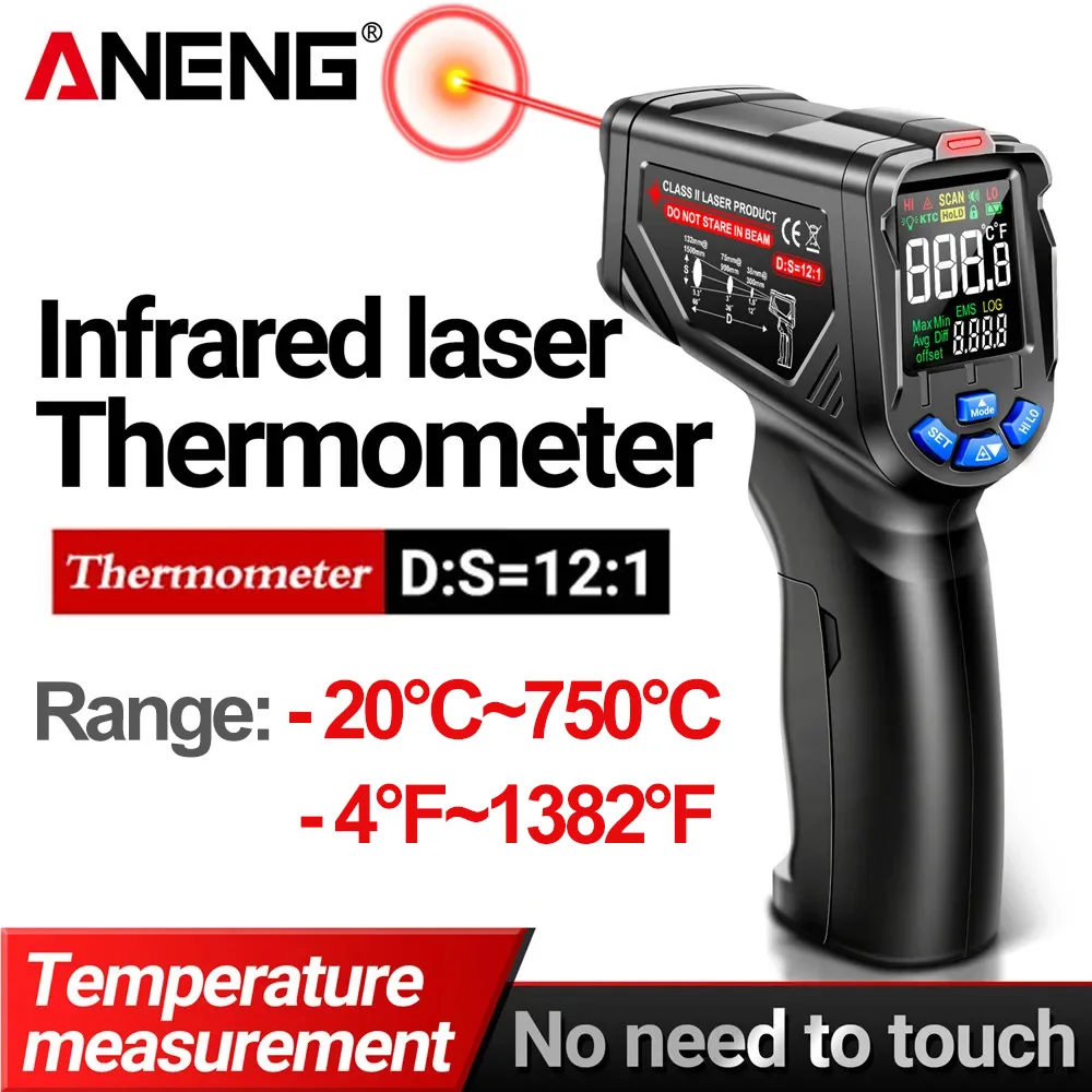 Industrial Laser Thermometer Gun - ANENG TH06 赤外線レーザー温度計 -20 ℃ ~750