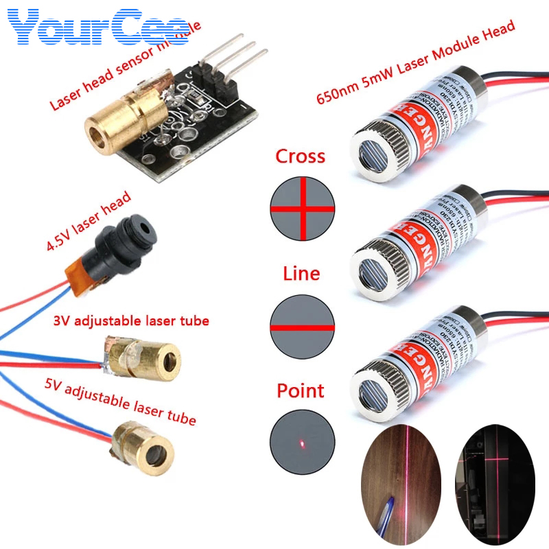 Industrial Laser Diode - 2個650nm 5 5mwポイント/ライン/クロス · ヘッドfocusableのフォーカス調整可能なヘッド工業用クラス