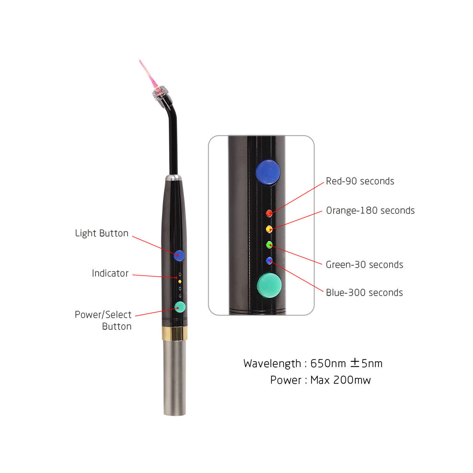 Industrial Laser Diode - Dental-コードレスレーザーペン,写真付きのソフトカートリッジ650nm f3ww,消毒テクノロジー