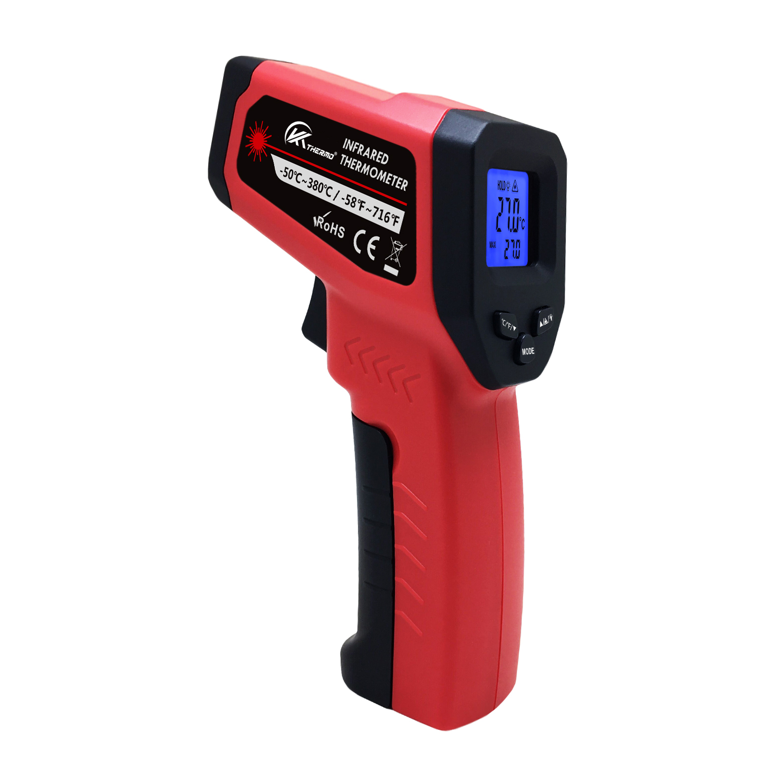 Industrial Laser Thermometer Gun - 産業用LCD電子体温計,非接触,-50〜600,デジタルレーザー,温度計ガン,レーザーポイント,赤外線温度計