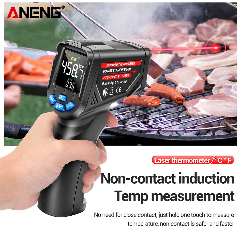 Industrial Laser Thermometer Gun - 赤外線温度計 デジタル 非接触式 -20～650℃ ℃ ANENG