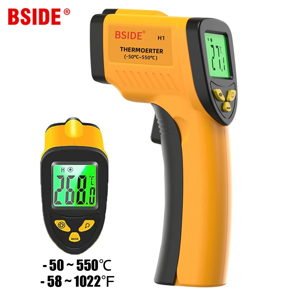 Industrial Laser Thermometer Gun - デジタル赤外線温度計,非接触,肉,バッファローミルク,バーベキュー用レーザー温度計,調理温度計-50-550c