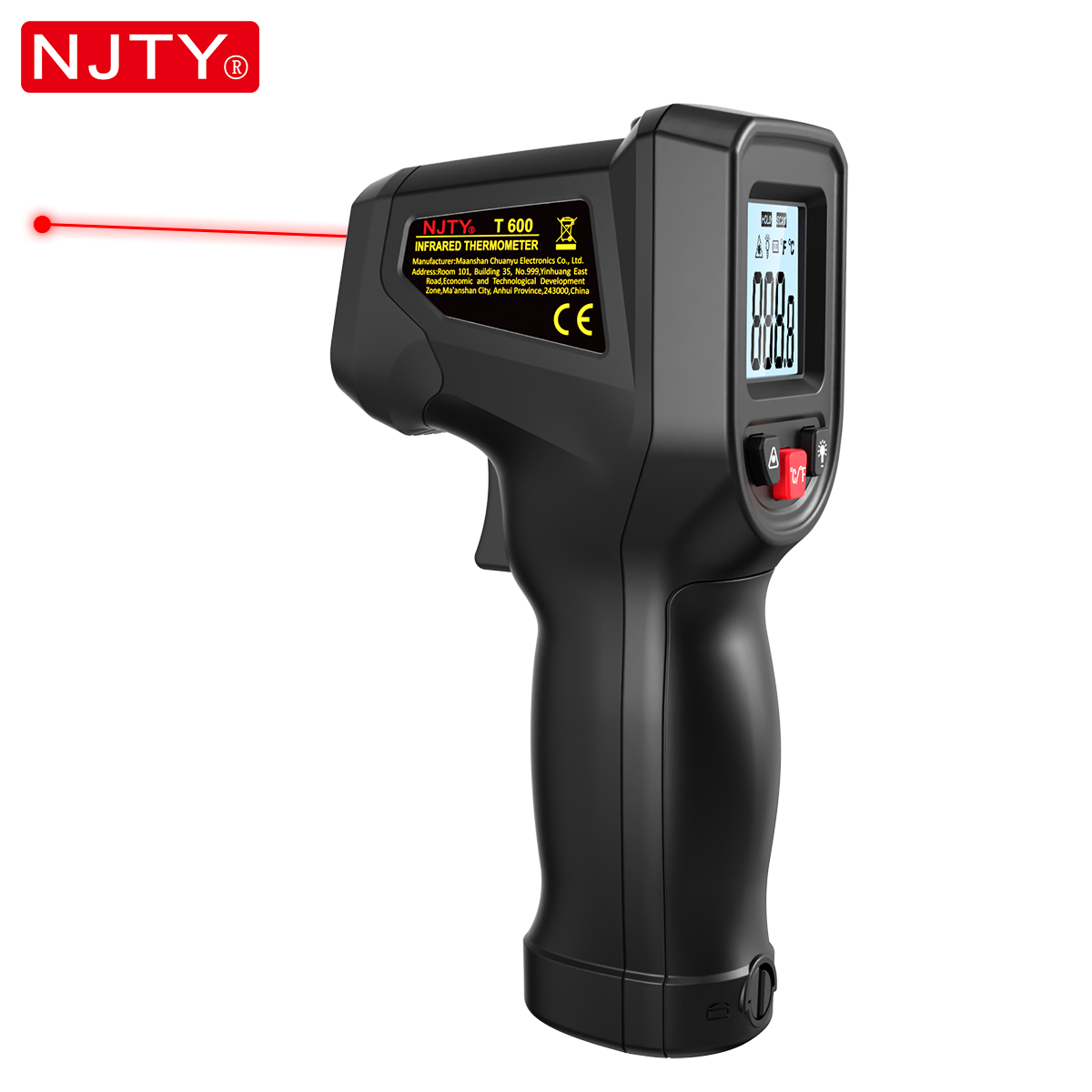 Industrial Laser Thermometer Gun - NJTY T600 赤外線温度計ガン 非接触 -58 °