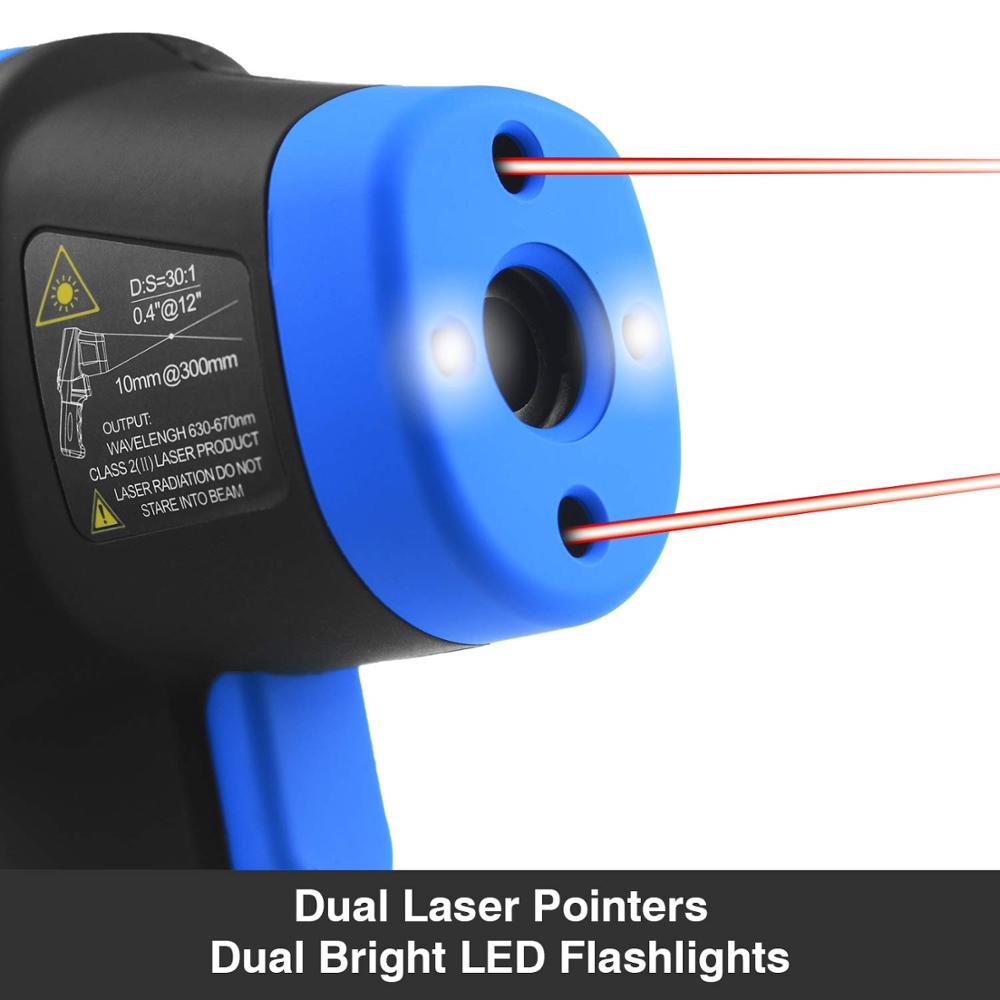 赤外線温度計-50 ℃ から1500 ℃ のレーザー高温計1 - Industrial Laser Thermometer Gun のレビューと価格