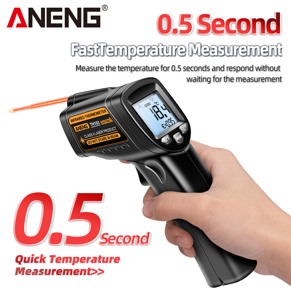 赤外線レーザー温度計工業用温度ガン ANENG TH103  - Industrial Laser Thermometer Gun のレビューと価格