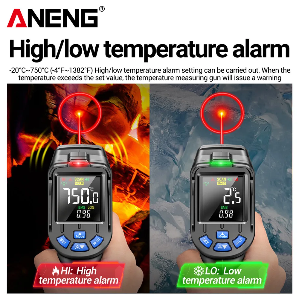 ANENG TH06 赤外線レーザー温度計 -20 ℃ ~7 - Industrial Laser Thermometer Gun のレビューと価格
