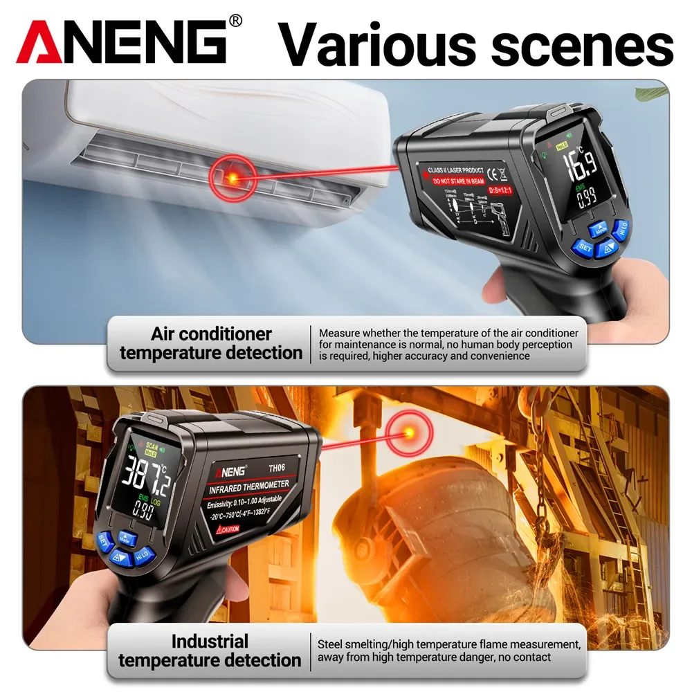 ANENG TH06 赤外線レーザー温度計 -20 ℃ ~7 - Industrial Laser Thermometer Gun のレビューと価格