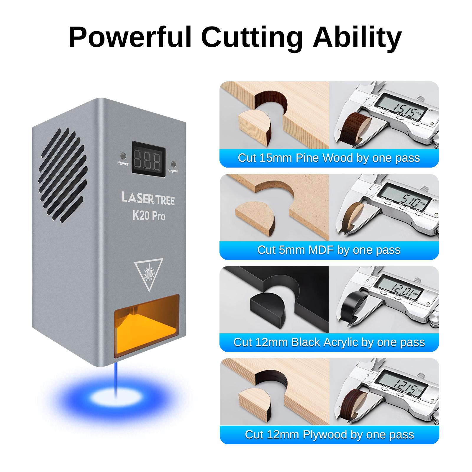 光学レーザーヘッド,高出力,20W,空気補助,青色光モジュー - Industrial Laser Engraver のレビューと価格