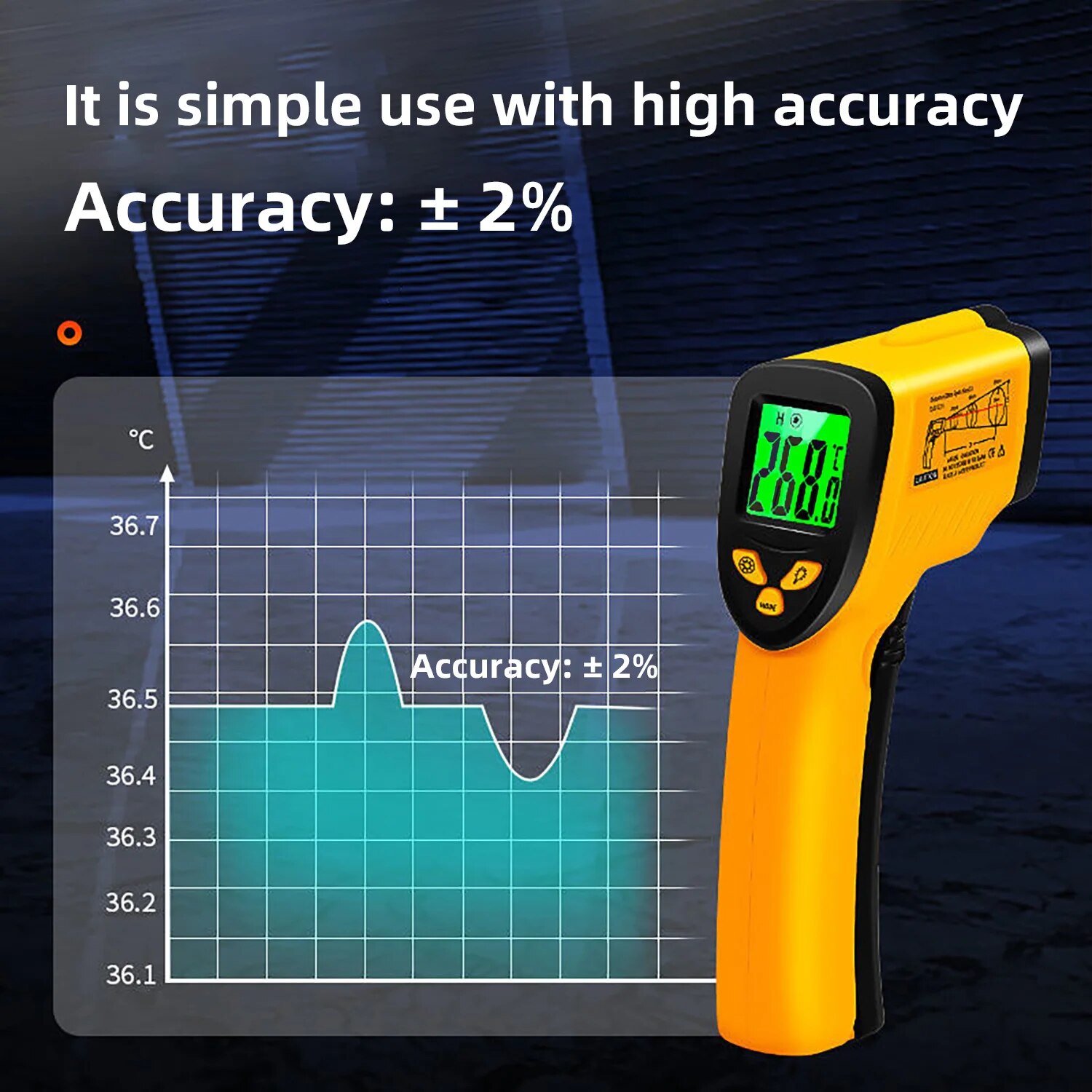 デジタル赤外線温度計,非接触,肉,バッファローミルク,バーベ - Industrial Laser Thermometer Gun のレビューと価格