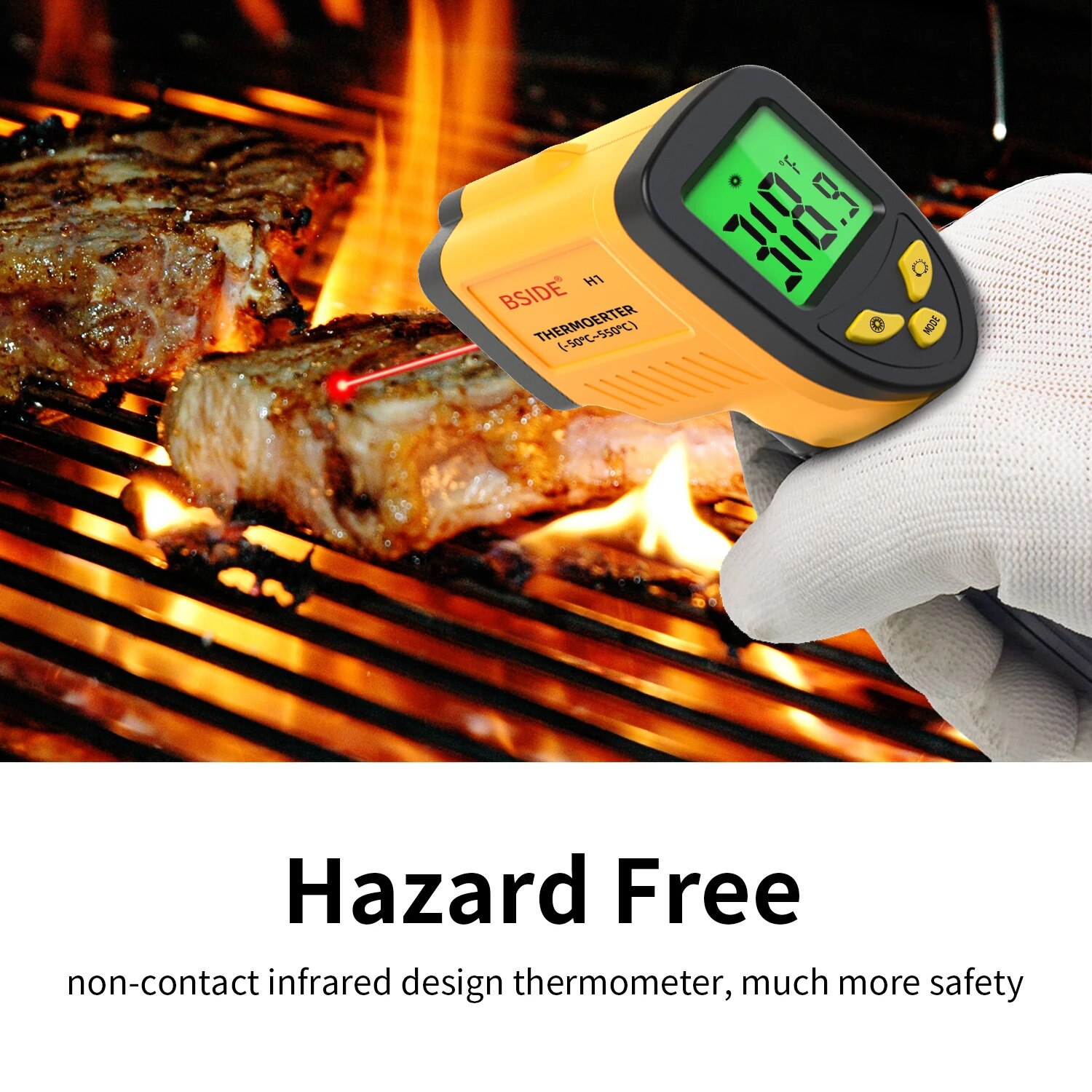 デジタル赤外線温度計,非接触,肉,バッファローミルク,バーベ - Industrial Laser Thermometer Gun のレビューと価格