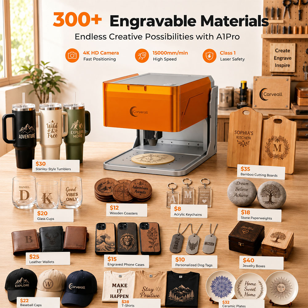 Carverall A1PRO 10Wレーザー彫刻機、HDカ - Industrial Laser Removal のレビューと価格